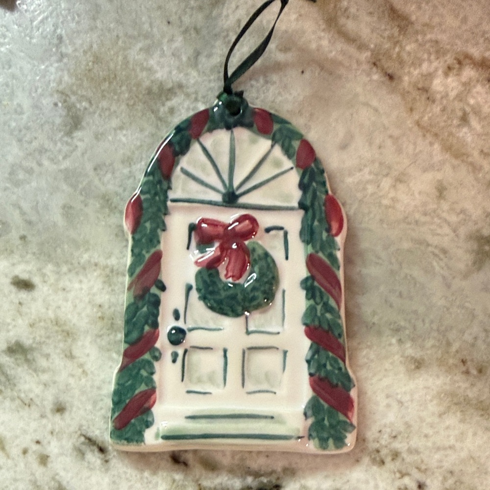 Gail Pittman Festive Holiday Door Ornament with Red and Green Accents